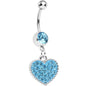 Aqua Gem Morning Sunrise Heart Belly Ring