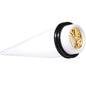 White Acrylic Gold Flashy Tire Rim Taper 2 Gauge to 20mm