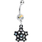 Aurora Gem Flowering Dark Winter Snowflake Dangle Belly Ring