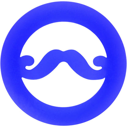 5/8 Blue Silicone Dapper Mustache Tunnel Plug