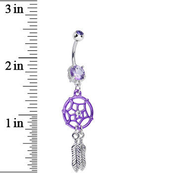 Purple Gem Summer Twilight Dreamcatcher Dangle Belly Ring