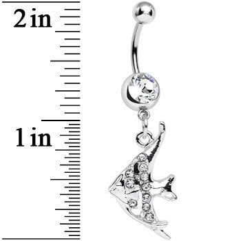 Clear Gem Coral Reef Tropical Fish Dangle Belly Ring