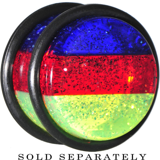 5/8 Green Red Blue Acrylic Vibrant Glitter Single Flare Plug