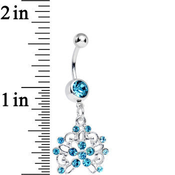 Aqua Gem Sparkling Lisbon Lace Dangle Belly Ring