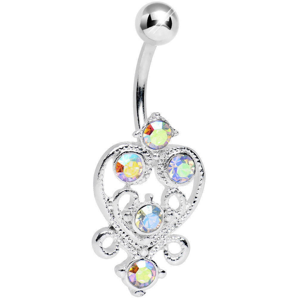 Aurora Gem Lovely in Lace Heart Belly Ring