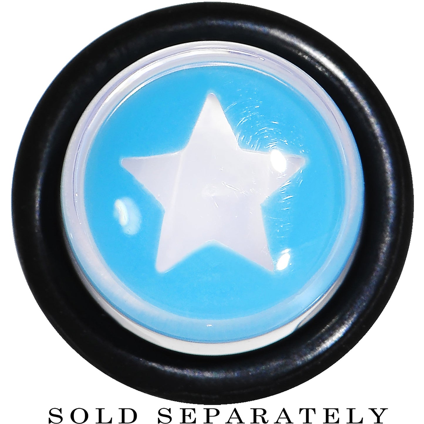 00 Gauge Clear Light Blue Acrylic Wish on a Star Taper