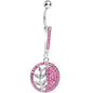 Pink Gem Tranquility Palm Yin Yang Dangle Belly Ring