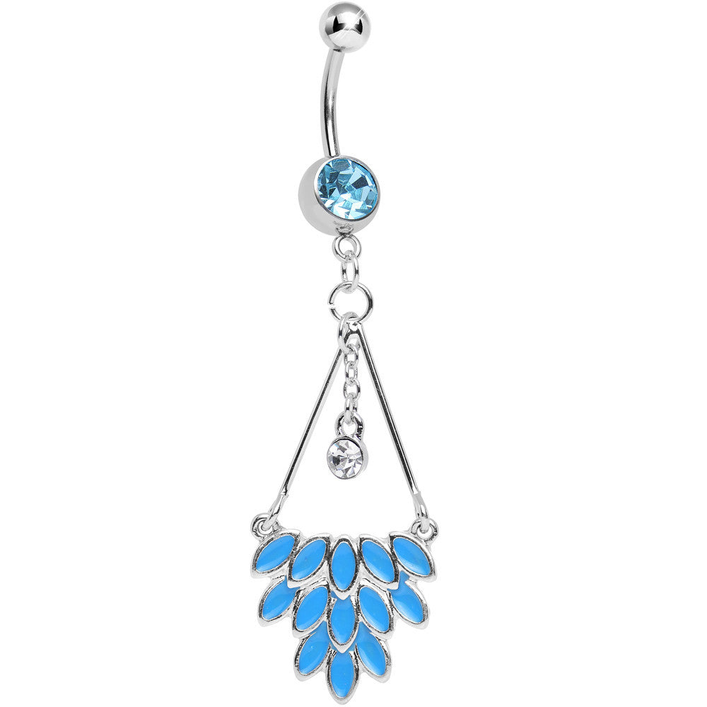 Aqua Gem Caribbean Breeze Ladies Fan Dangle Belly Ring