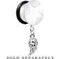 9/16 Clear Gem Angel Wing and White Star Single Flare Dangle Plug