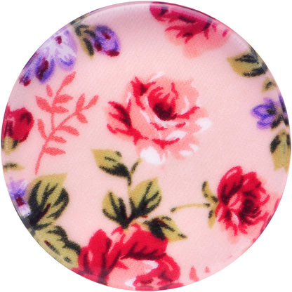34mm Acrylic Pink Grandma's Wallpaper Flowered Saddle Plug