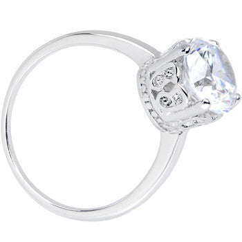 Clear Cubic Zirconia Pretty Princess Ring Sizes 6 to 8