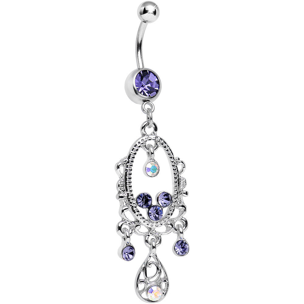 Purple Aurora Gem Victorian Allure Chandelier Belly Ring