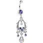 Purple Aurora Gem Victorian Allure Chandelier Belly Ring