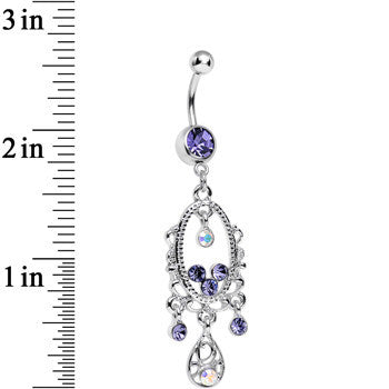 Purple Aurora Gem Victorian Allure Chandelier Belly Ring