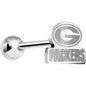 Officially Licensed NFL Cut Out Green Bay Packers Barbell Tongue Ring