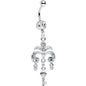 Clear Gem Foliage Fountain Glamour Key Dangle Belly Ring