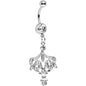 Clear Grecian Gem Vase Full of Bling Dangle Belly Ring