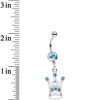 Aqua Gem She Who Wears the Crown Dangle Belly Ring