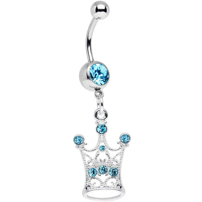 Aqua Gem She Who Wears the Crown Dangle Belly Ring