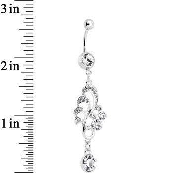 Clear Gem Summertime Drifting Leaf Dangle Belly Ring