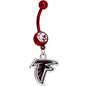 Officially Licensed NFL Clear Gem Atlanta Falcons Dangle Belly Ring