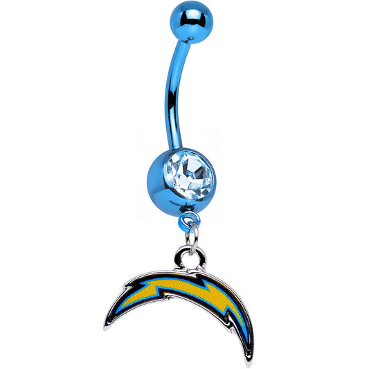 Officially Licensed NFL San Diego Chargers Dangle Belly Ring