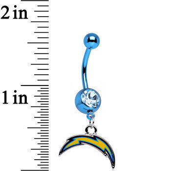 Officially Licensed NFL San Diego Chargers Dangle Belly Ring