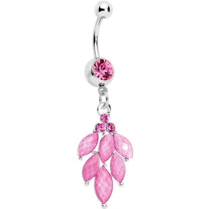 Pink Gem Elegant Chandlier Dangle Belly Ring