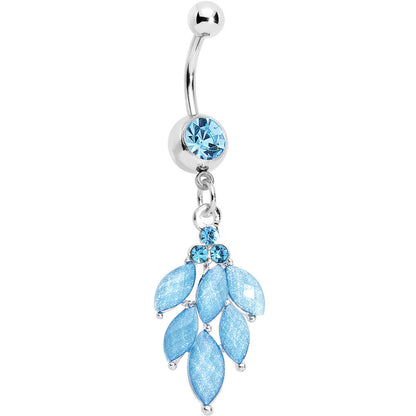 Aqua Gem Elegant Chandlier Dangle Belly Ring