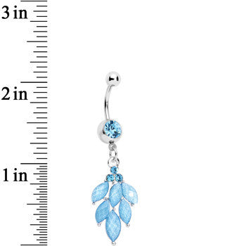 Aqua Gem Elegant Chandlier Dangle Belly Ring