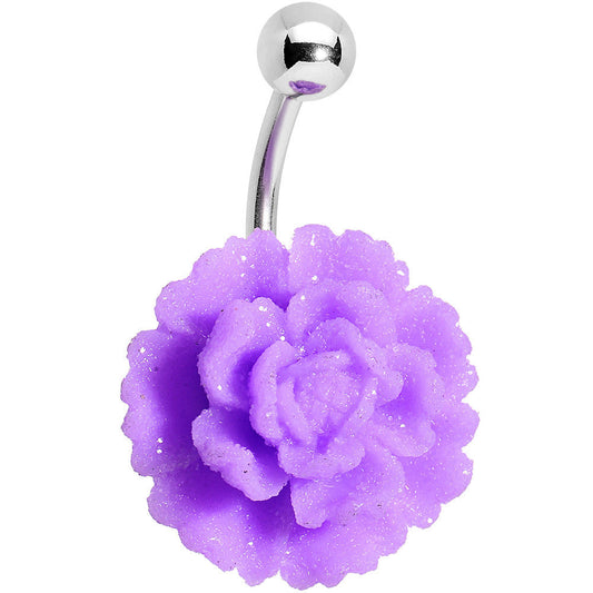 Light Purple Gerbera Flower Belly Ring