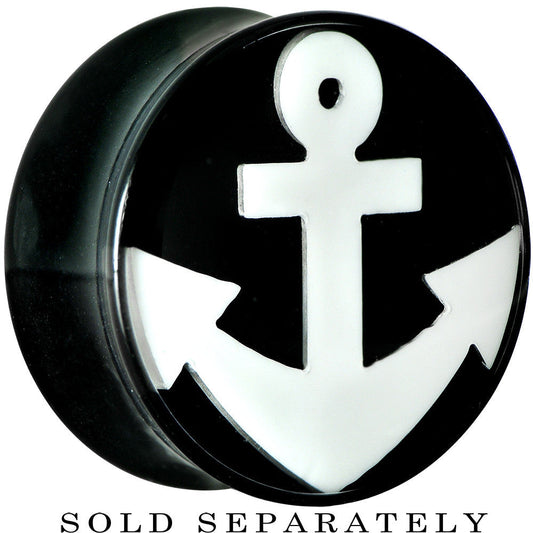 20mm Black Acrylic Drop the White Anchor Saddle Plug