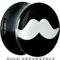 5/8 Black Acrylic White Mustache Saddle Plug
