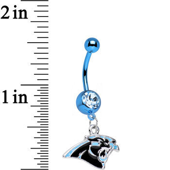 Officially Licensed NFL Carolina Panthers Dangle Belly Ring