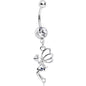 Clear Gem Hovering Fairy Dangle Belly Ring