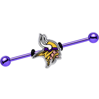 Officially Licensed Minnesota Vikings Logo Industrial Barbell 38mm