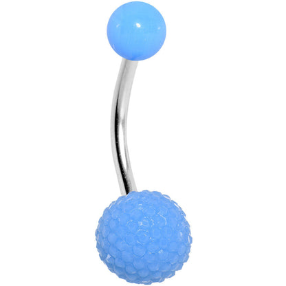 Light Blue Acrylic Textured Ball Belly Ring