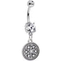 Clear Gem Sparkling Mandala Medallion Dangle Belly Ring