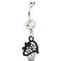 Aurora Czech Stone Basket of Flowers Dangle Belly Ring