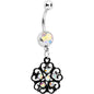 Aurora Czech Stone Black Quinate Romance Dangle Belly Ring