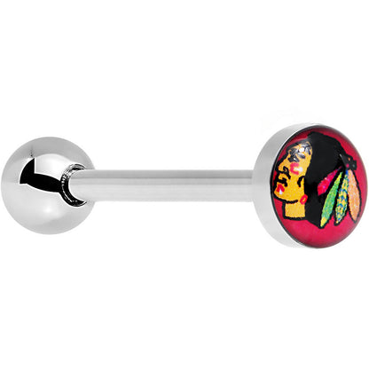 Officially Licensed NHL Chicago Blackhawks Logo Tongue Ring