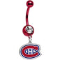 Licensed Clear Gem Red Anodized NHL Montreal Canadiens Belly Ring