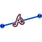 Licensed MLB Blue Anodized Atlanta Braves Industrial Barbell 38mm