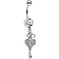 Clear Gem Have a Heart Hold the Key Dangle Belly Ring