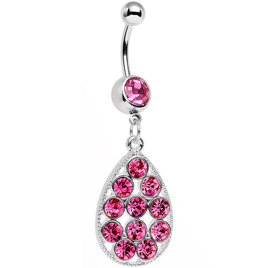 Pink Gem Dingy Drop Dangle Belly Ring