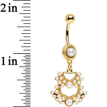 White Gem Gold PVD Fancy Daylight Delilah Dangle Belly Ring