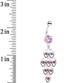 Pink Gem Perfection Connection Chandelier Dangle Belly Ring