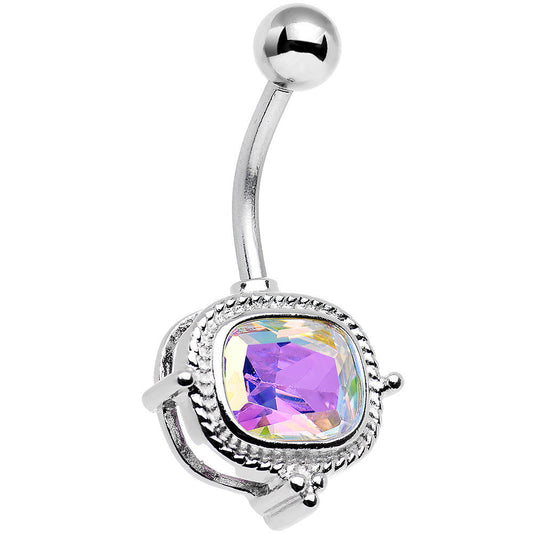 Aurora Gem Fancy Furbish Frame Belly Ring