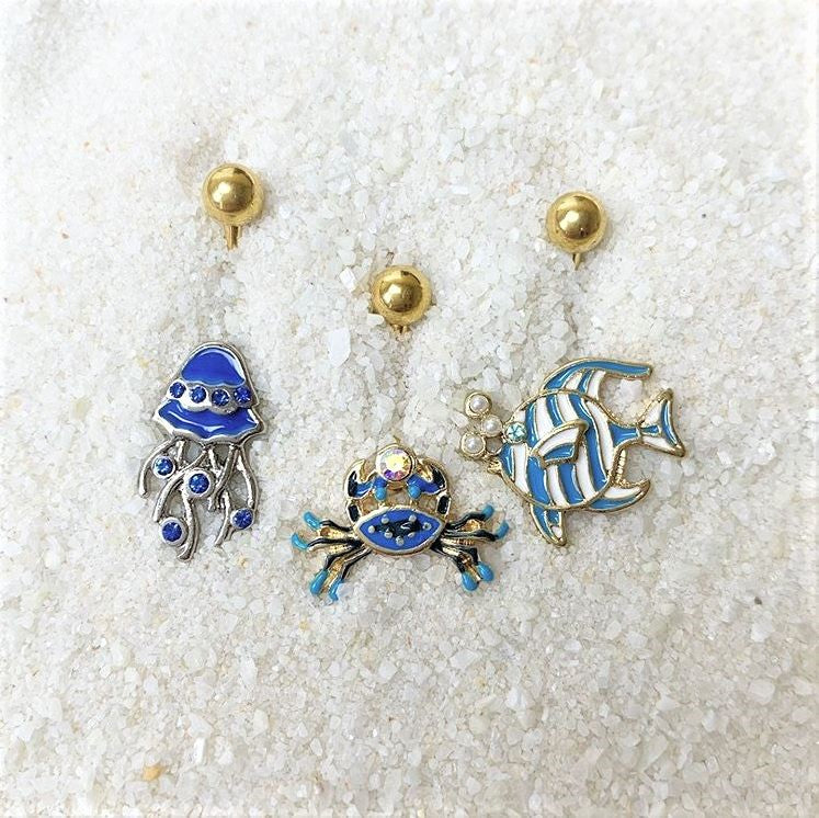 Royal Blue Gem Gold PVD Blue Jellyfish Belly Ring