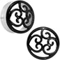 26mm Steel Black Filigree Duet Heart Saddle Plug Set